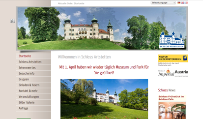 The Artstetten castle website