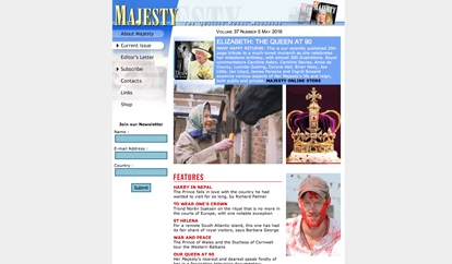 Zrzut ekranu ze strony Majesty Magazine