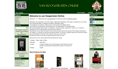 Van Hoogstraten booksellers website screenshot